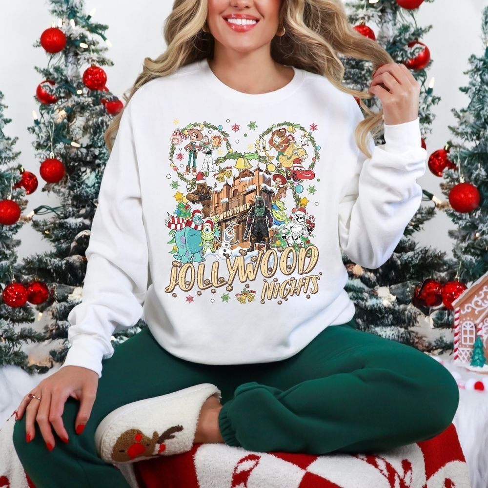 Disney World Parks Christmas Hollywood Nights Hollywood Studios Sweatshirt